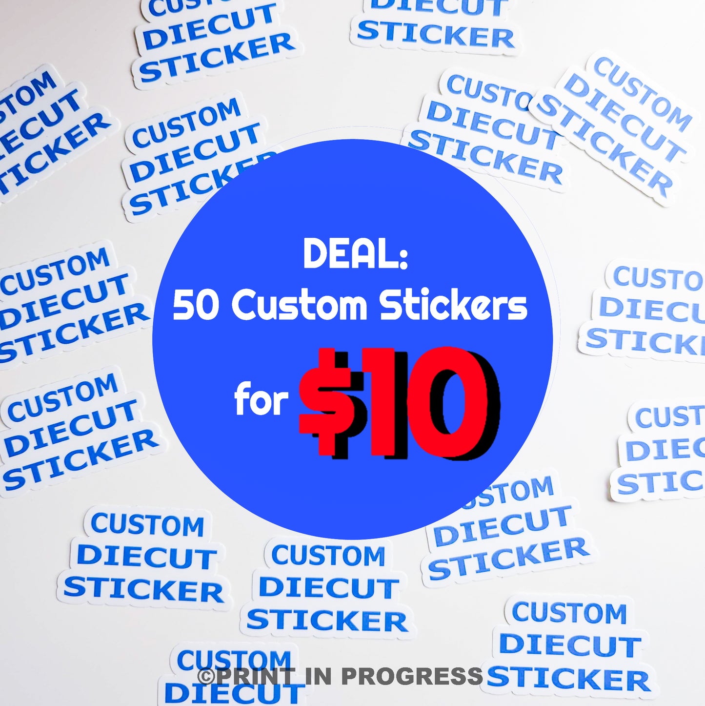 50 Die Cut Vinyl Stickers For $10